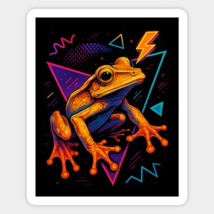 Retro Neon Borneo Eared Tree Frog Magnet